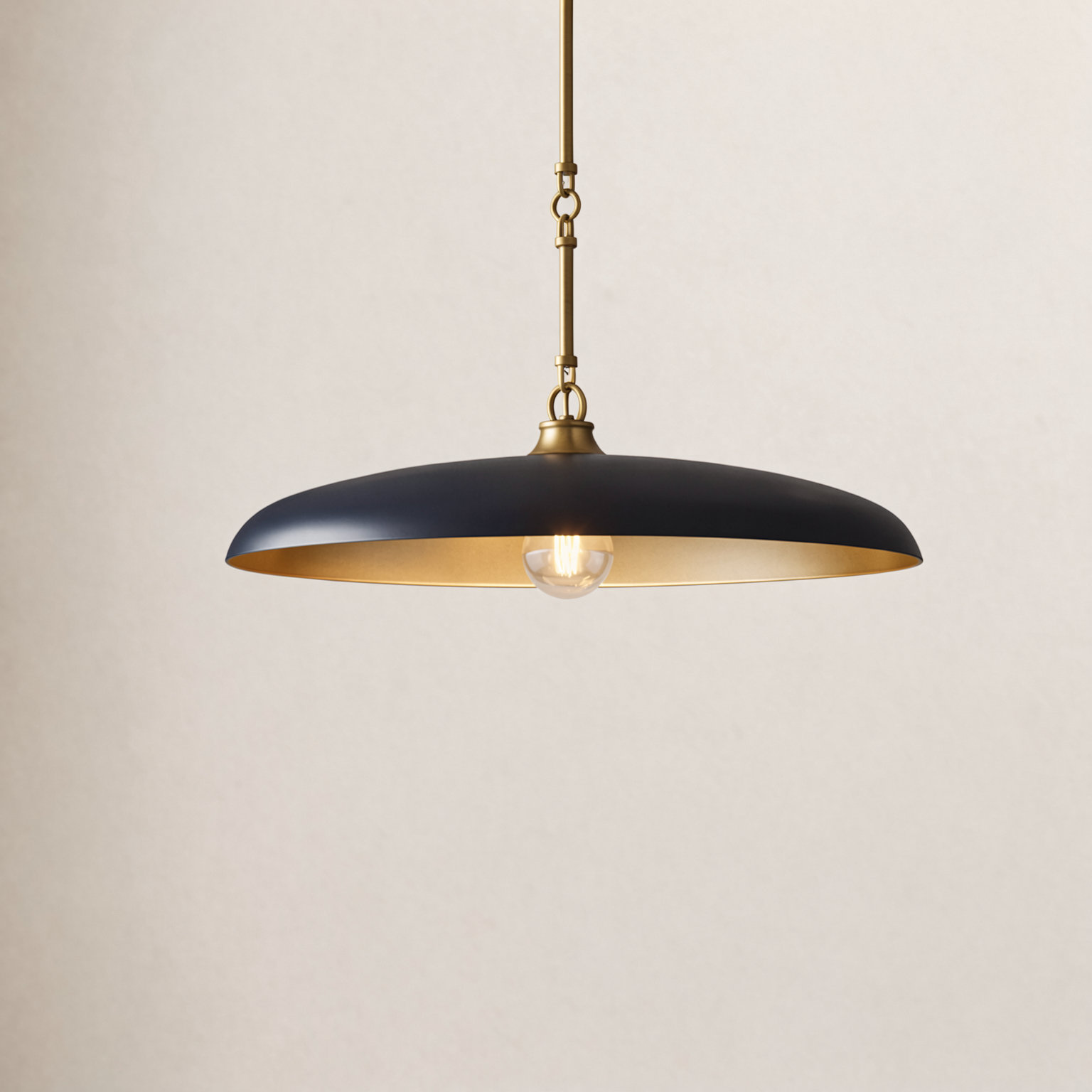 Hinkley Sadie Saucer Shaped Pendant, 8" H x 24" W x 24" D, Black