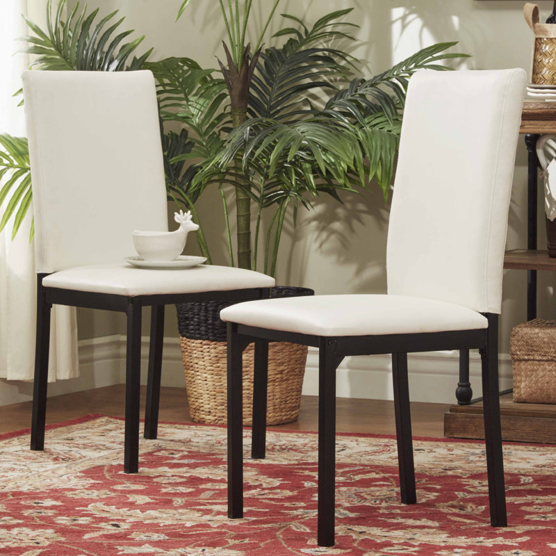 Chaise d'appoint rembourrée Aloke Mizell, Blanc cassé