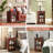 Narrow Side Table,Farmhouse Nightstand with Charging Station,Wood End Table with Glass Barn Door Storage, Cabinet Organizer with Adjustable Shelf, Night Stand for Small Spaces for Living Room Bedroom-212240505