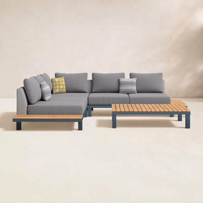 Opia Teak 4 - Person Patio Conversation Set with Cushions