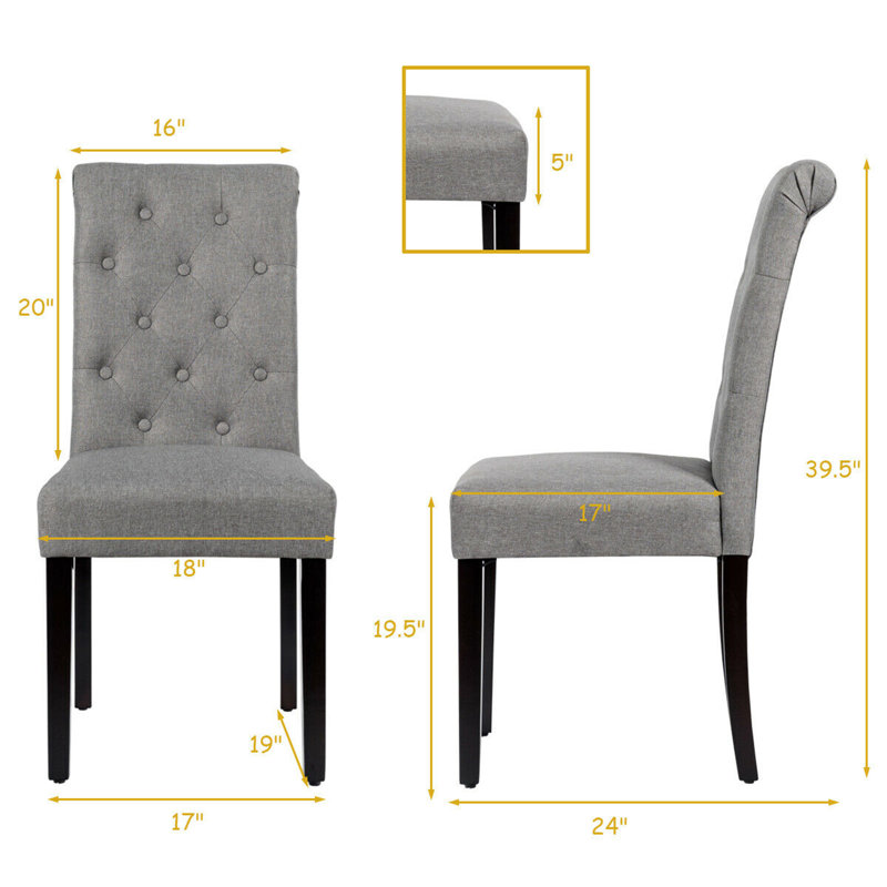 Chaise d'appoint Colberta, gris, Noir