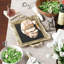 Plateau à miroir 15 po d'inspiration rétro avec poignées or ornées, plateau décoratif en polyrésine pour meuble-lavabo, dessus de table ou centre de table 