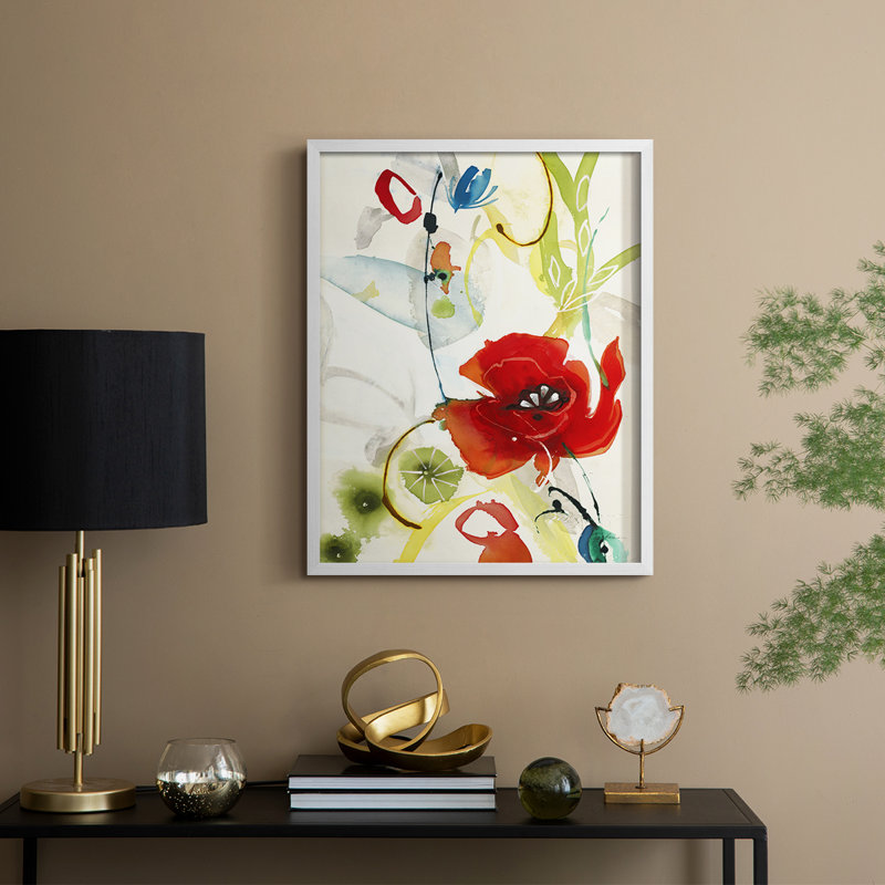 Reproduction encadrée de couleur locale II - bois massif, H 11 po x l 9 po, Blanc