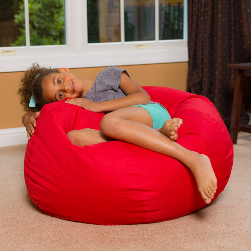 Bean Bag Chair for Kids, Teens, and Adults - Filled with Soft Beads, Includes Removable and Machine Washable Cover - Multiple Colors, Sizes and Fabrics including Soft Nylon & Canvas with Patterns