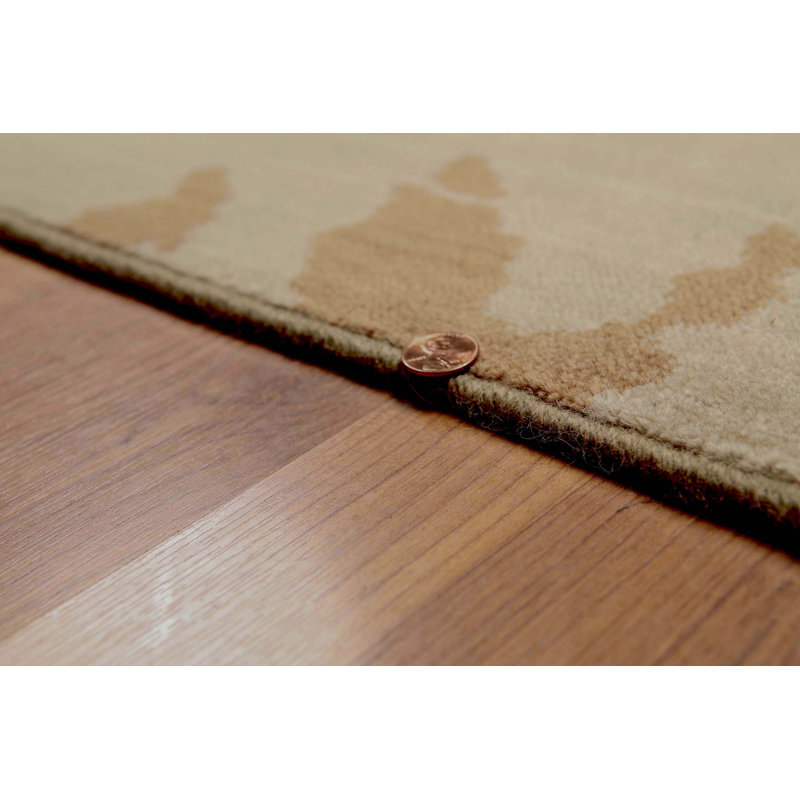 Tapis unique en laine noué à la main brun / beige 6 pi x 9 pi Natailia