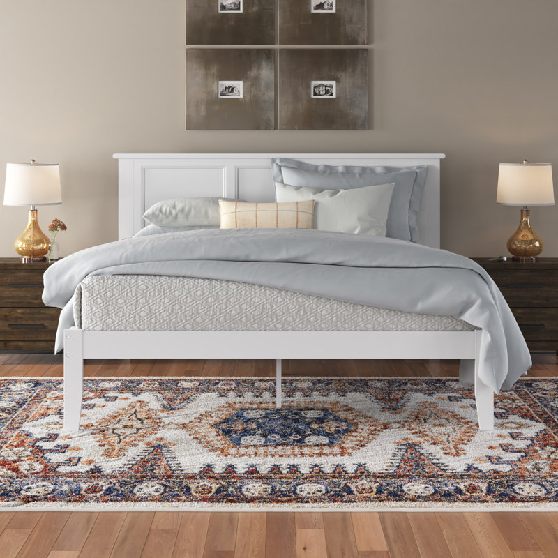 Troutville Solid Wood Standard Bed, Queen, White