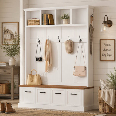 Portemanteau avec banc de rangement Farmhouse