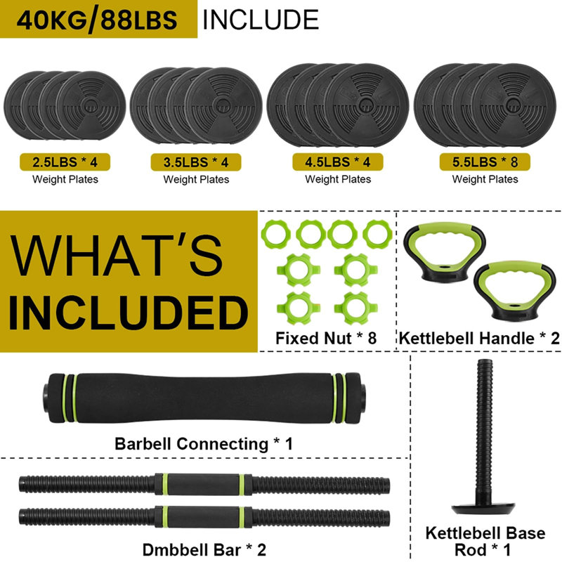 Qeetex 1 93.61 Black Standard Dumbbell