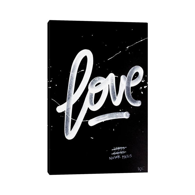 Love Never Fails Black by Kent Youngstrom - Wrapped Canvas Print, 66.04 cm H x 45.72 cm W x 3.175 cm D