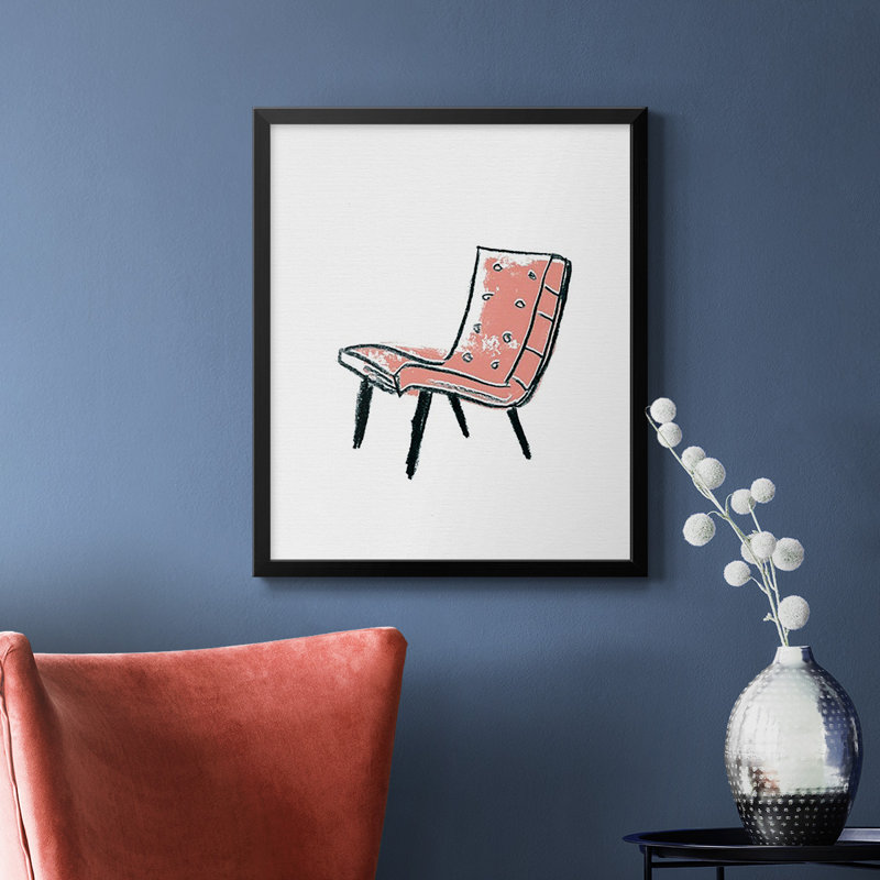 Toile encadrée de qualité supérieure «Take a Seat IX» - prête à être accrochée, Or, H 24 po x l 20 po