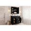 Meuble-lavabo de 36 po avec lavabo supérieur, armoire à miroir noire, armoire de rangement moderne avec 2 portes à fermeture douce et 2 tiroirs, meuble-lavabo simple