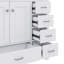 Meuble-lavabo de 36 po avec lavabo, meuble-lavabo avec 5 tiroirs à fermeture en douceur et 2 portes à fermeture en douceur, meuble-lavabo de rangement multifonctionnel-1824873973