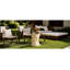 Table d'appoint d'extérieur en forme de sablier, table d'appoint contemporaine en béton avec texture de pierre simulée, table de bout d'extérieur pour salon, jardin