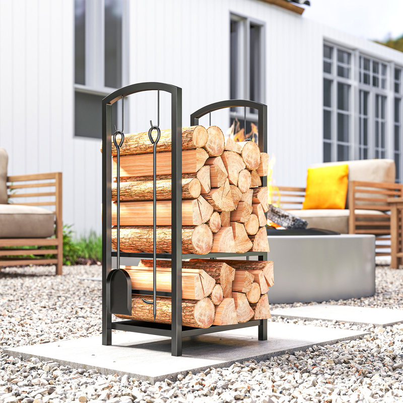 Troutt 4 Piece Steel Fireplace Tool Set