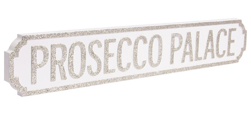 Street Sign, White/Glitter Pink