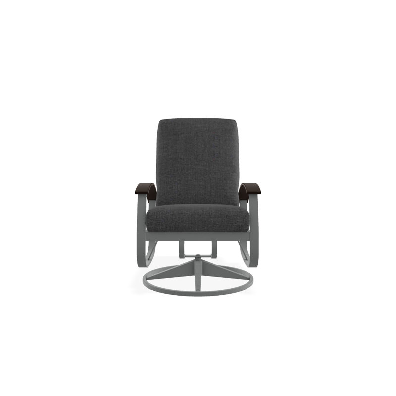 Belle Isle Outdoor Swivel Lounge Chair, Cast Slate Sunbrella® Plainweave, Kona P10, Textured Graphite