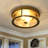 Flush Mount Ceiling Light Fixture with Glass & Brass Design-106872628