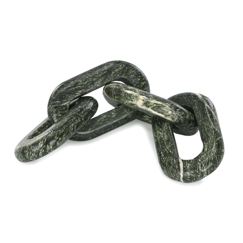 Sagebrook Home 14X3" 4-Link Marble Chain, Green