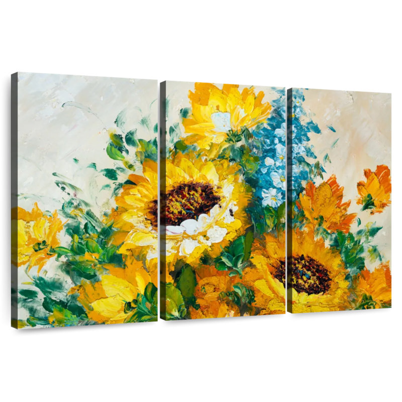 Harnek Abstract Sunflower, 48" H x 74" W