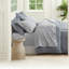 Ensembles de literie pour grand lit gris élégant, rayures tissées en polyester, style scandinave moderne