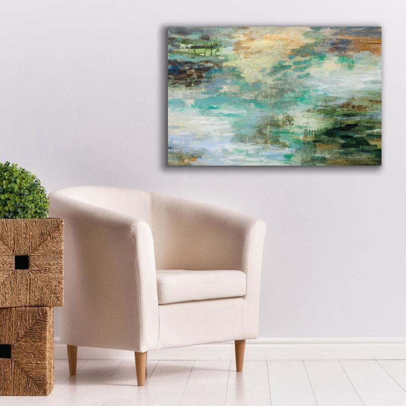 Art mural Marsh par Silvia Vassileva, H 26 po x l 40 po x P 1,5 po