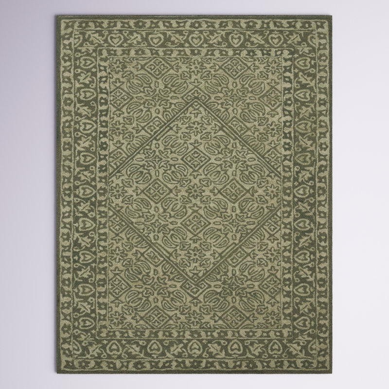 Ajdin Hand Woven Wool/Cotton Area Rug, Rectangle 2' x 3'