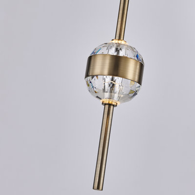 Goccia 16.25-in (42-watt) LED Winter Brass Chandelier