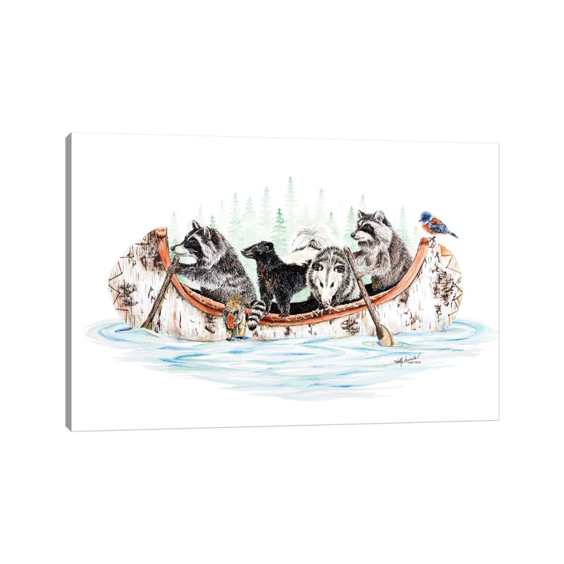 Critter Canoe by Holly Simental - Wrapped Canvas Print, 152.5 cm H x 101.5 cm W