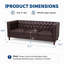 Canapé de 81 pouces moderne en cuir, canapé Chesterfield capitonné à boutons 3 places avec assise profonde, canapé en cuir de polyuréthane pour appartement et bureau-339092900