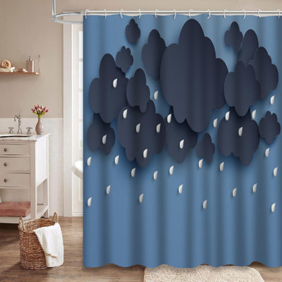 Rideau de douche avec 12 crochets Dark Storm