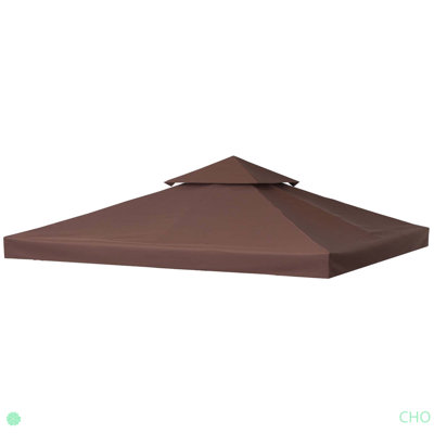 Outsunny Gazebo Replacement Canopy, 2-Tier Top UV Cover For Outdoor Gazebo Models 01-0153 & 100100-076(TOP ONLY)