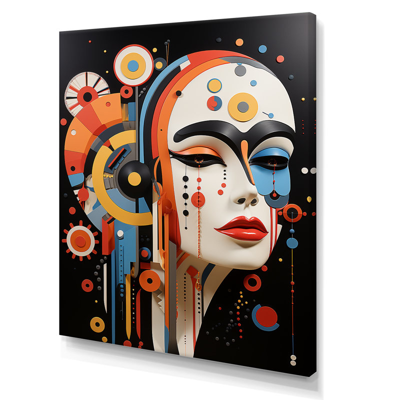 «Twins Colorful Pop Art Woman Portrait II», art mural moderne, Toile tendue, H 44 po x l 34 po x P 1,5 po