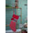 12X25"Red/Gray/White Snowflake Pattern Knit Stocking W/Pom Pom