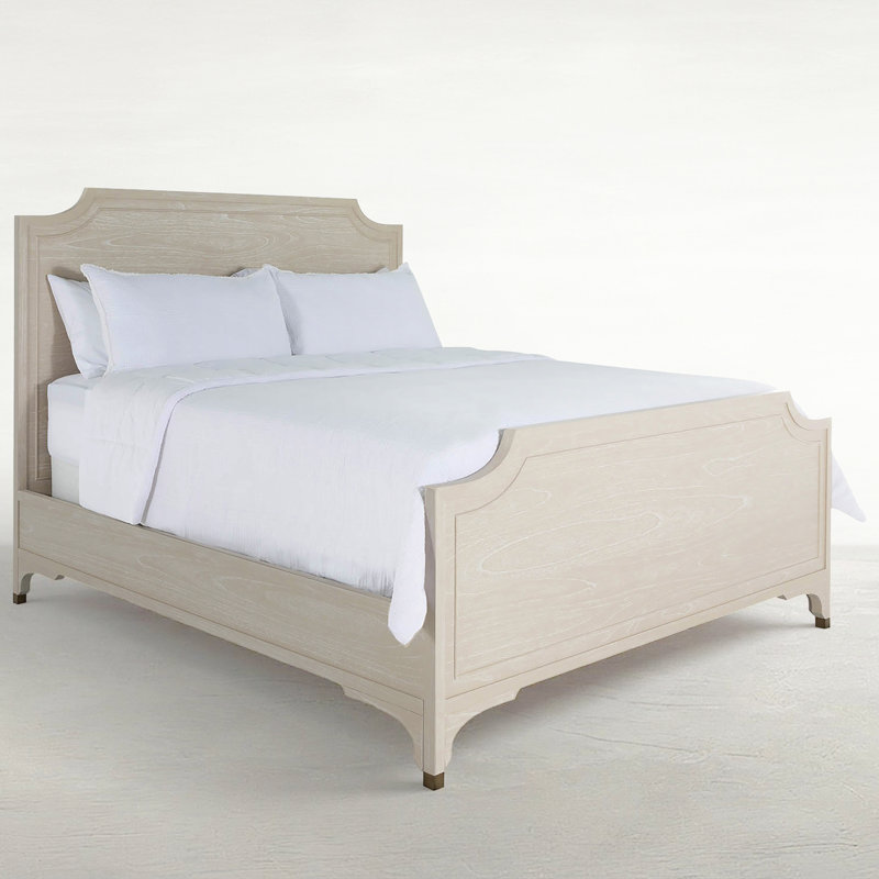 Alexandra Bed - Dark, Queen, Cerused White/Stained Gold