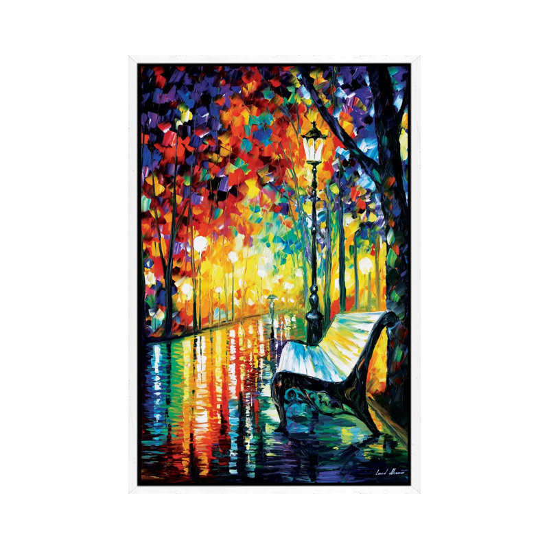 She Left... by Leonid Afremov - Painting on Canvas, 66.04 cm H x 45.72 cm W, White Framed Canvas