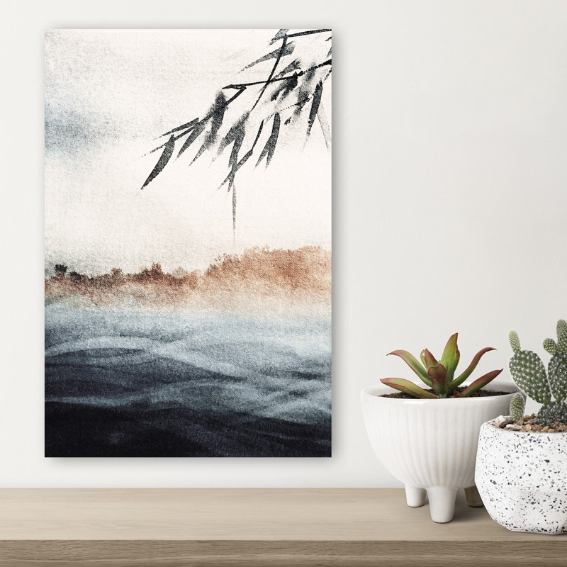 Tranquil Horizon Peaceful Serene Tranquil Bamboo Landscape Nature Wall Art Print, 18" H x 12" W