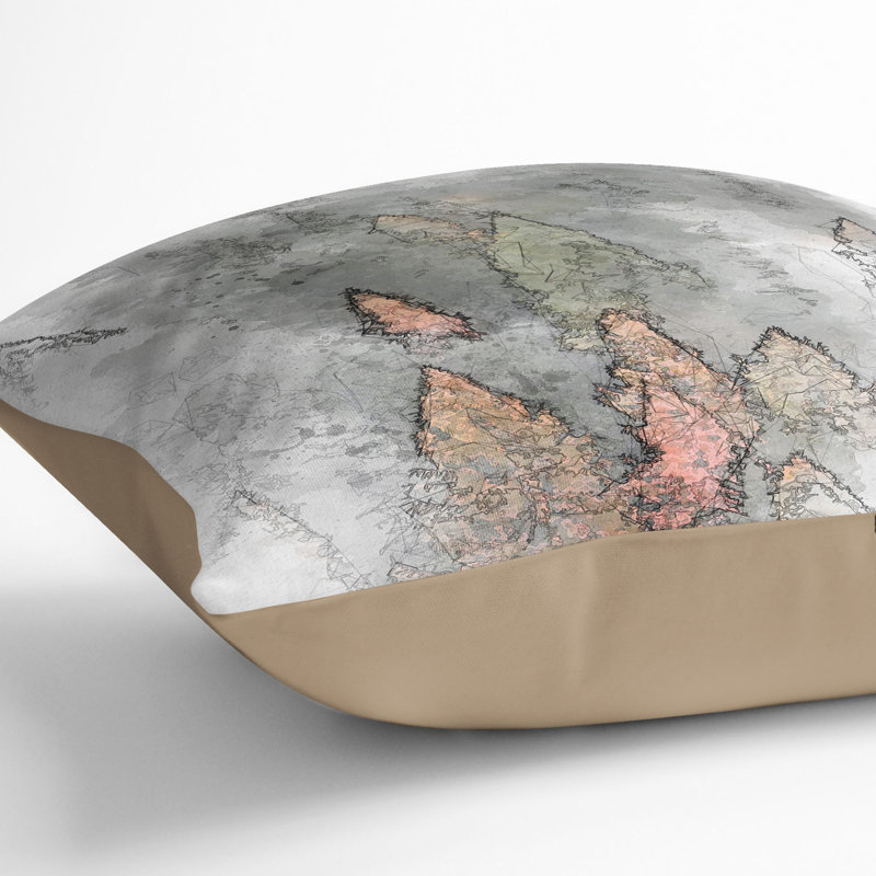 Abstract Square Throw Cushion, 55cm H x 55cm W x 20cm D, Stone