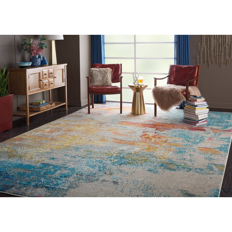 Bourgeois Abstract Synthetic Area Rug, Rectangle 160 x 221cm