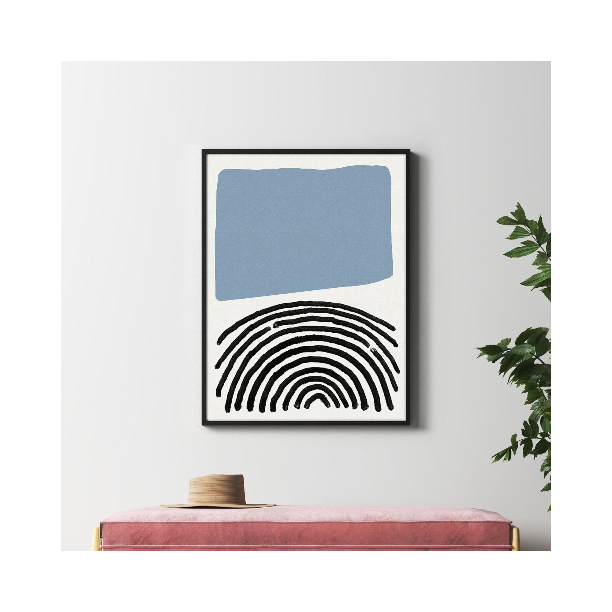 Good Vibes III by Jacob Green, 41" H x 31" W x 1" D, Black