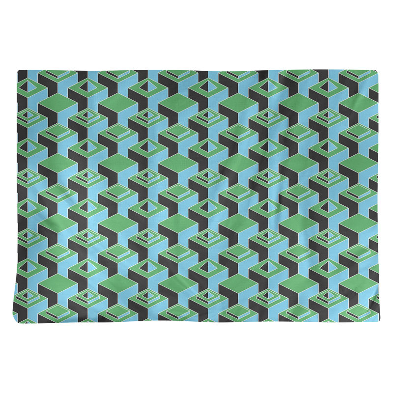 Napperon classique en coton 18 po Skyscraper, Vert / sarcelle / noir, polyester