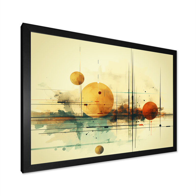 Transcendent Shapes Abstract Collages I - Abstract Collages, art mural, H 24 po x l 32 po x P 1 po, Cadre d'angle fermé noir