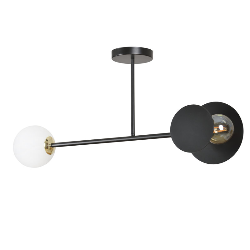 Cifuentes Glass Semi Flush Mount, Black