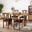 Ensemble de 2 chaises de salle à manger en cuir PU avec dossiers creux-74019962