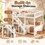 Bunk Bed with Angled Ladder and Safety Guardrails-1180404086