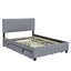 Lit plateforme tapissier en velours avec 2 tiroirs et 1 lit gigogne simple TG-449045362