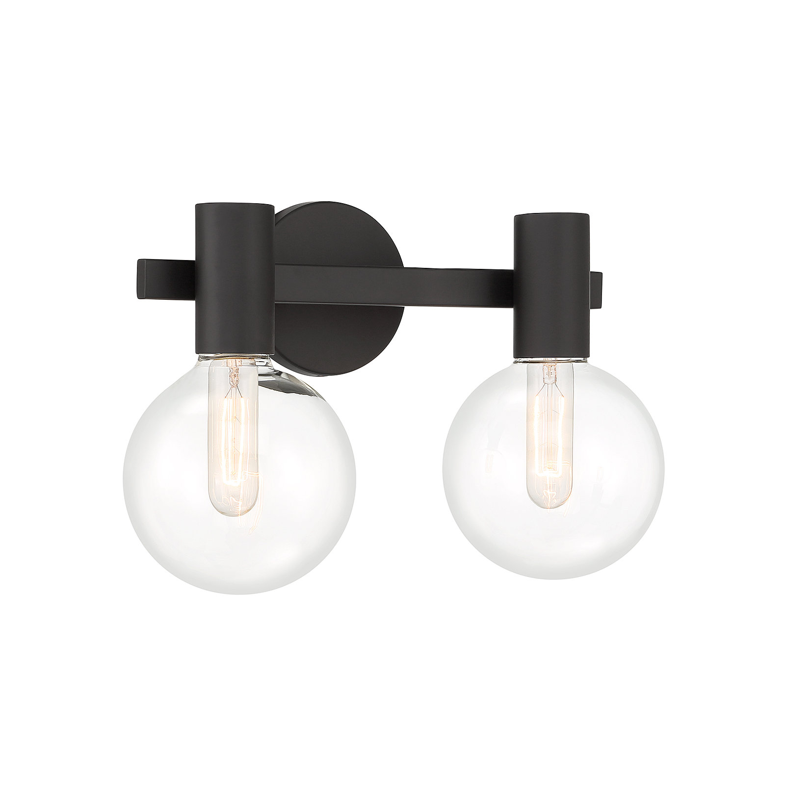Sanu 2 Light Transparent Bath Sconce, Matte Black