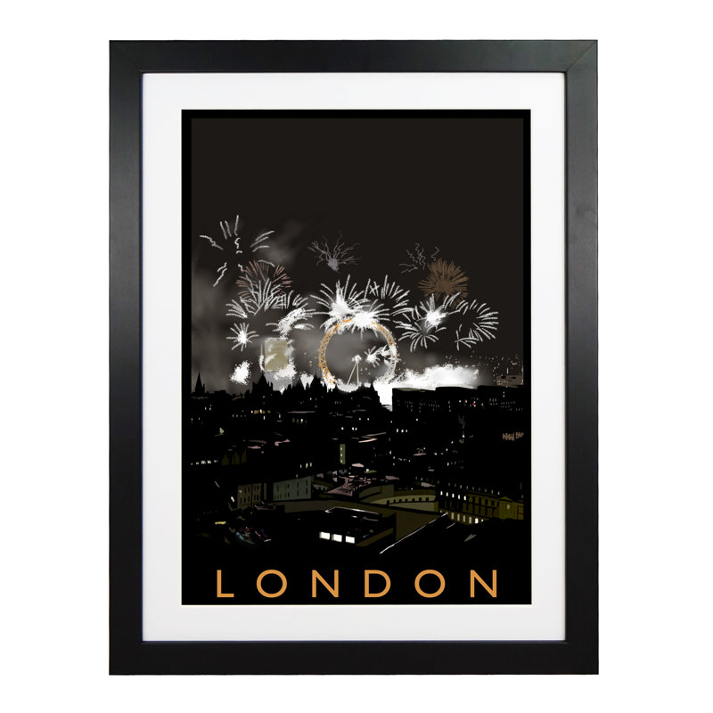 London 3 by Richard O'Neil - Print, Black Wood Frame, 54 cm H x 44 cm W x 2.2 cm D