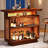 47.24‘’ Farmhouse Caramel Brown Rattan Kitchen Cabinet