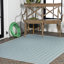 Tapis intérieur / extérieur à chevrons concentriques carrés turquoise / gris clair-69805175