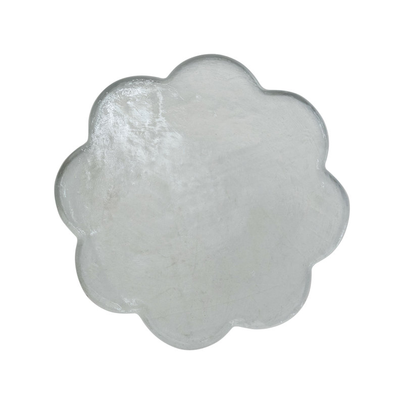 Plateau à fromage rond en verre pressé festonné